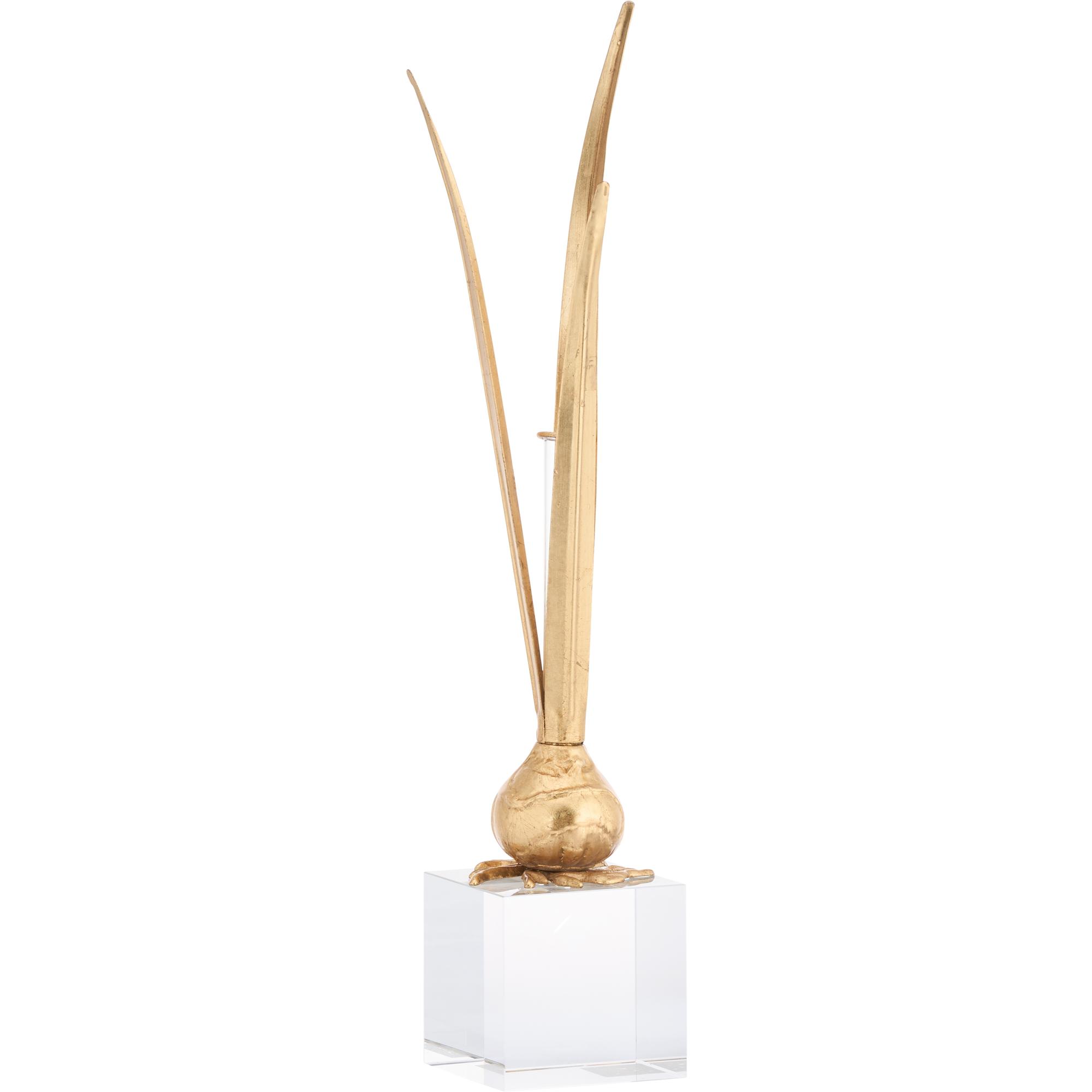 Bulb Gold Leaf Vase 1 Bulb Gold Leaf Vase