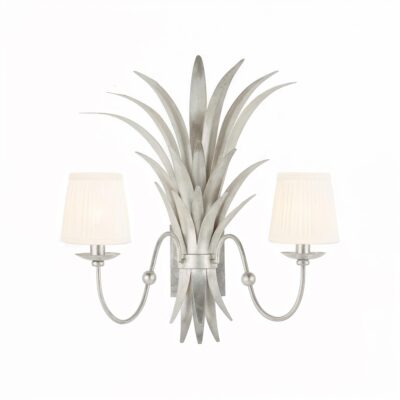 Wheat Sconce - Silver Electrified w/ Shades