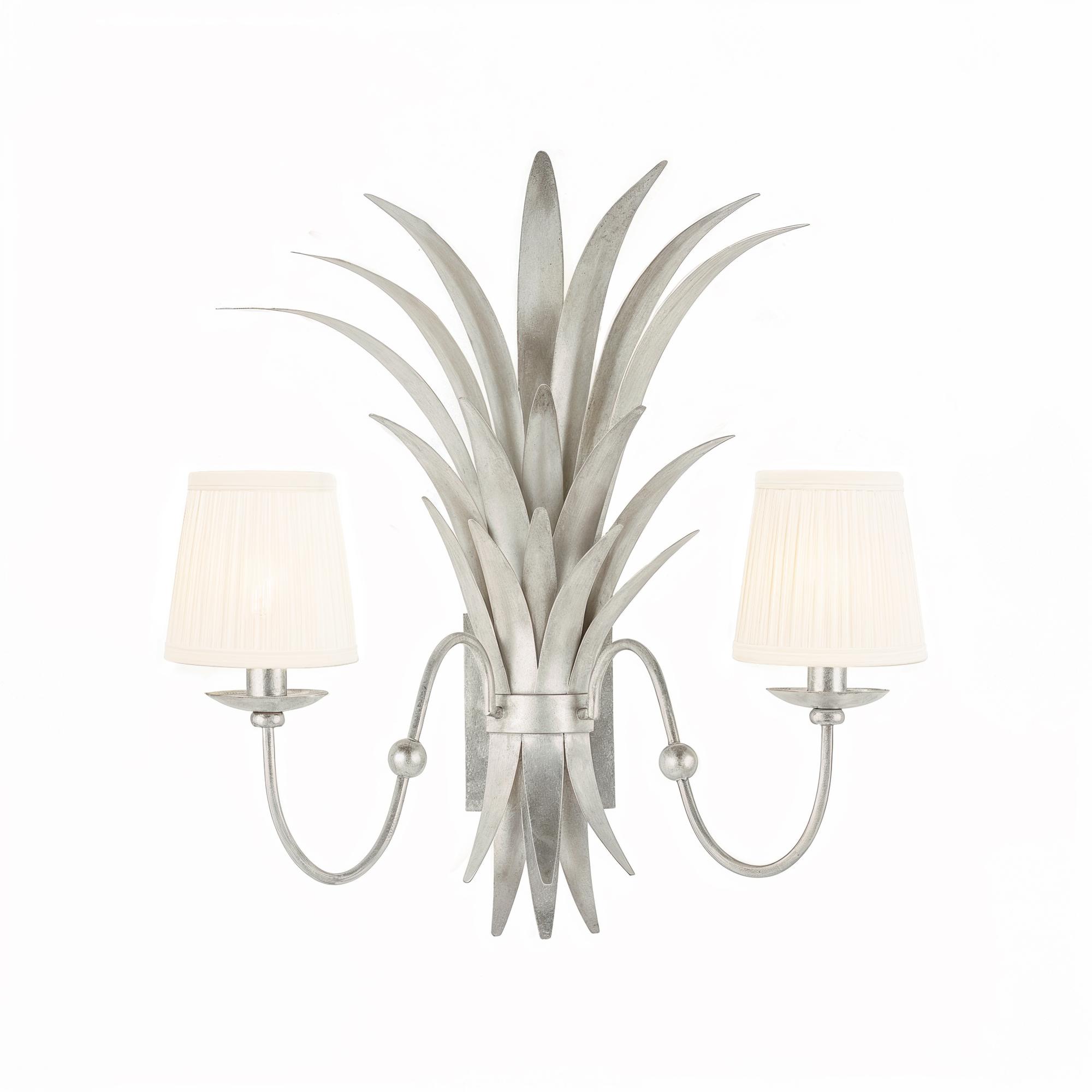 Wheat Sconce - Silver Electrified w/ Shades 1 Wheat Sconce - Silver Electrified w/ Shades