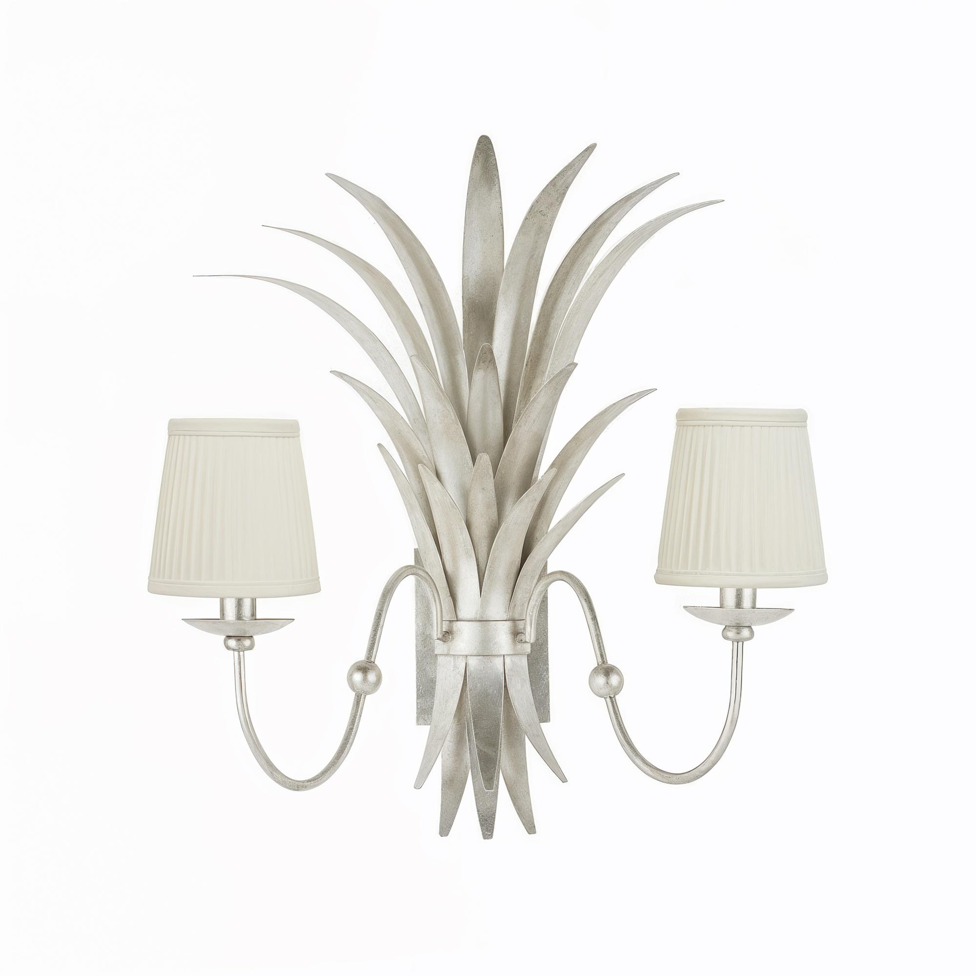 Wheat Sconce - Silver Electrified w/ Shades 2 Wheat Sconce - Silver Electrified w/ Shades - Image 2
