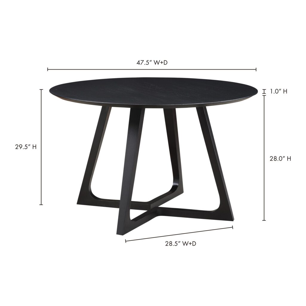 Godenza Dining Table Round Black Ash - Image 9