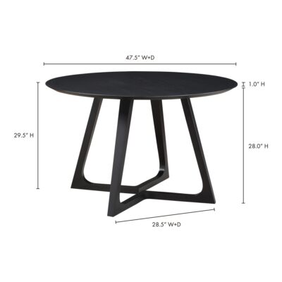 Godenza Dining Table Round Black Ash CB-1003-02-0 CB 1003 02 70