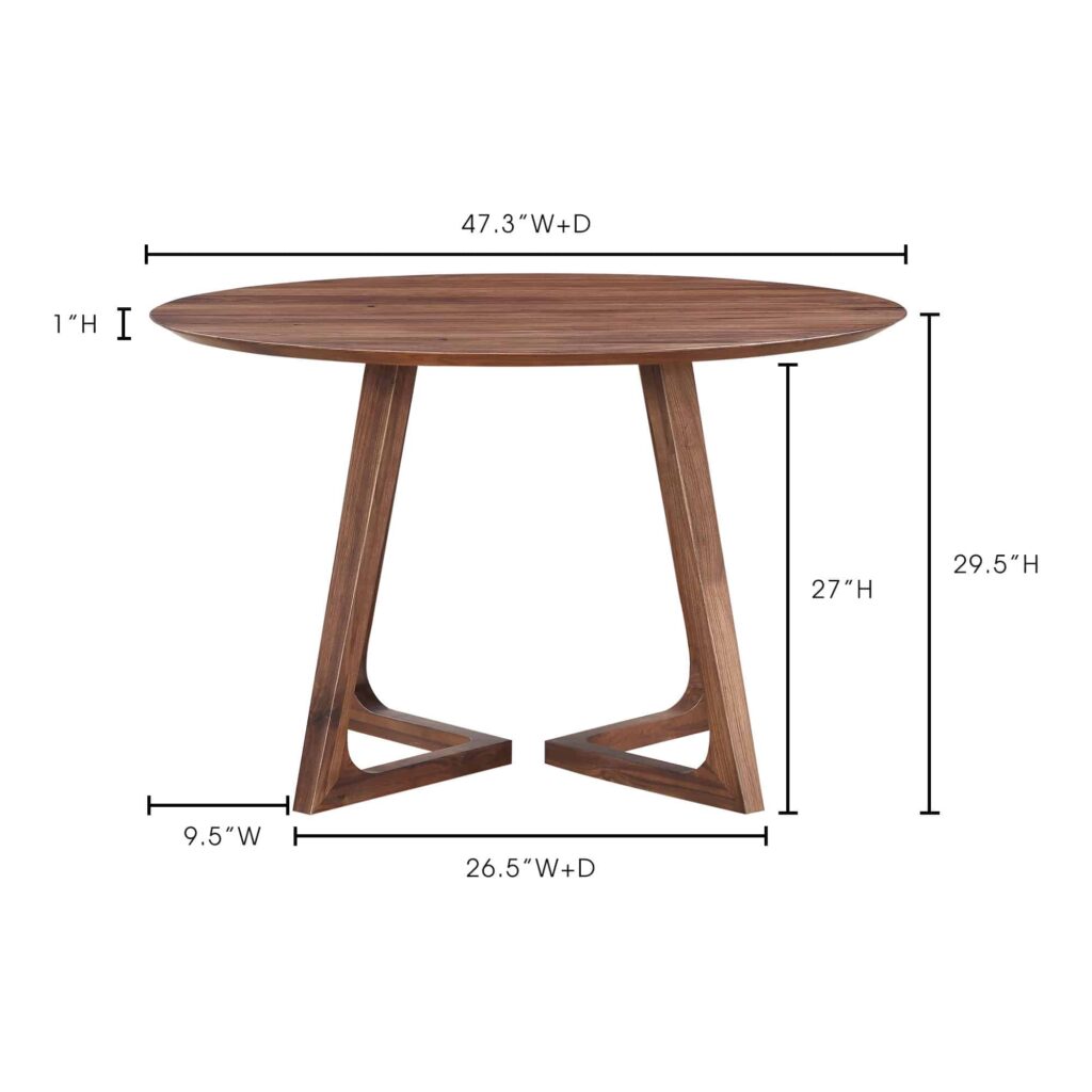 Godenza Dining Table Round Walnut - Image 5