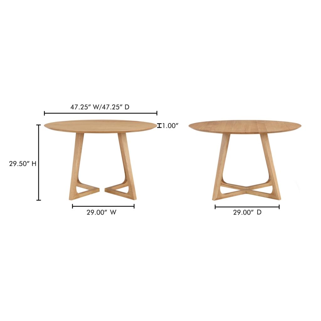 Godenza Round Dining Table Oak - Image 9