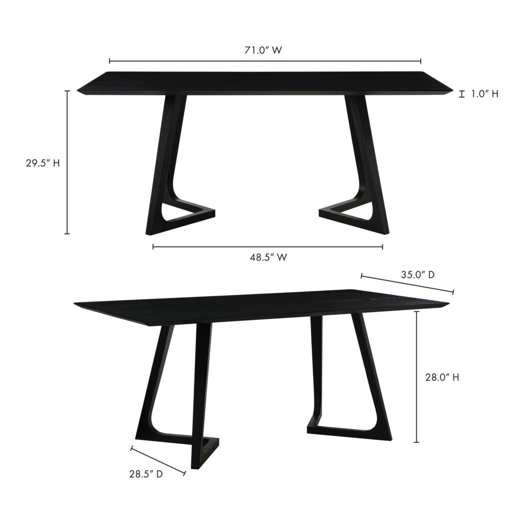 Godenza Dining Table Rectangular Black Ash - Image 13