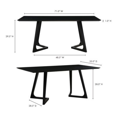 Godenza Dining Table Rectangular Black Ash CB-1004-02-0 CB 1004 02 70