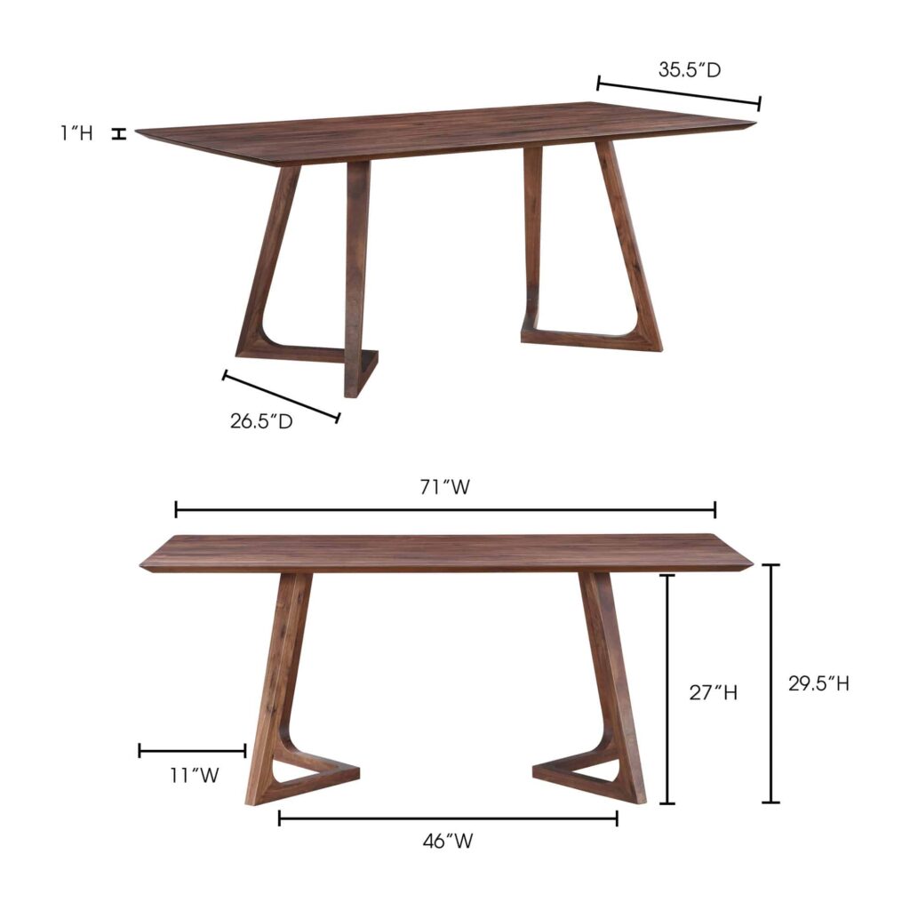 Godenza Dining Table Rectangular Walnut - Image 9