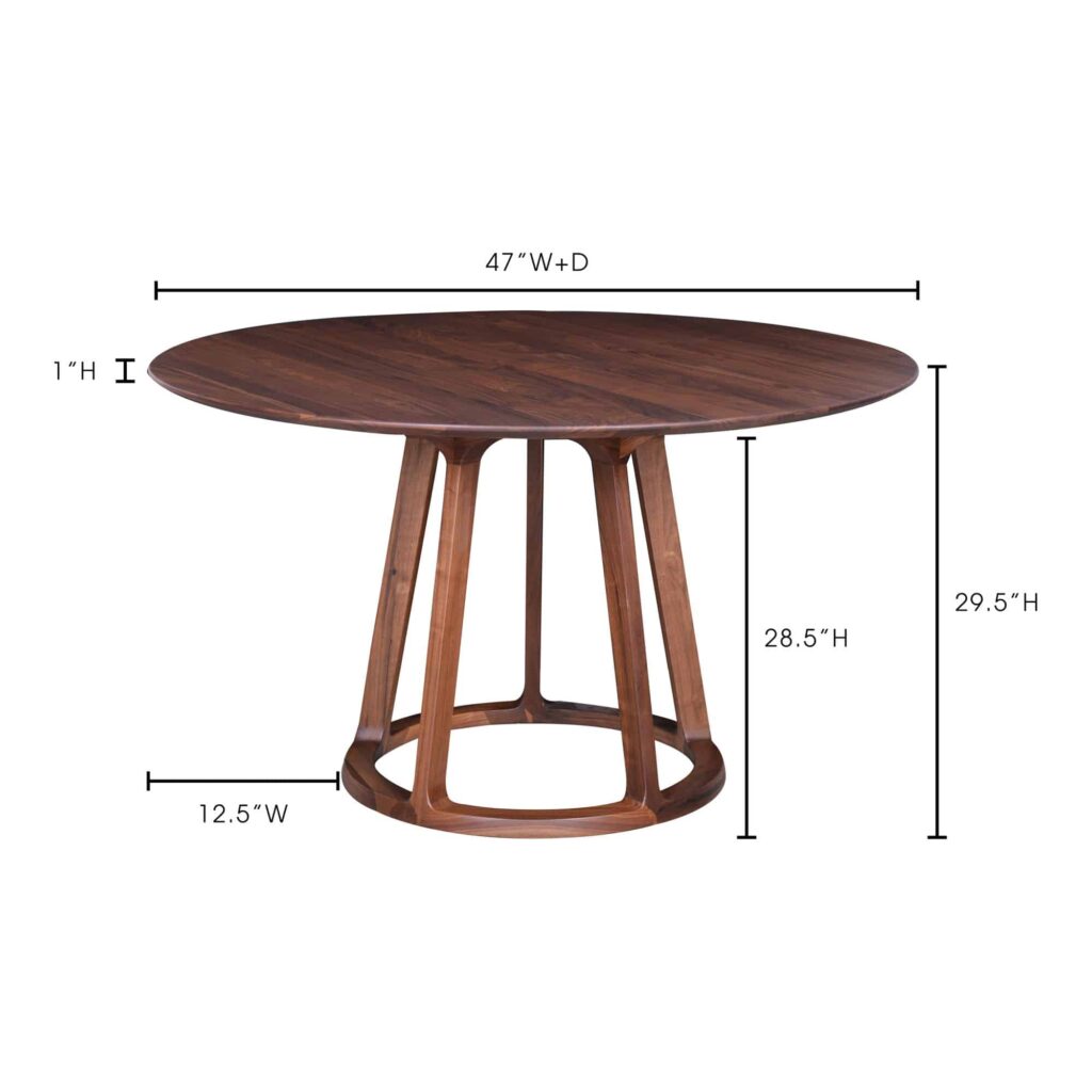 Aldo Round Dining Table Walnut - Image 2