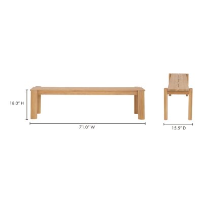 Tempo Outdoor Dining Bench Natural CV-1021-24 CV 1021 24 70