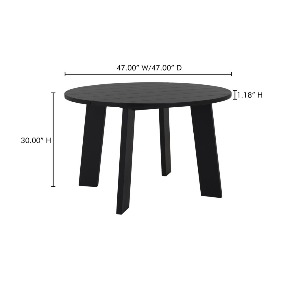 Delta Round Outdoor Dining Table Black - Image 8