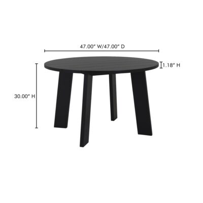 Delta Round Outdoor Dining Table Black CV-1024-02 CV 1024 02 70