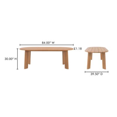 Delta Oval Outdoor Dining Table Natural CV-1025-24 CV 1025 24 70