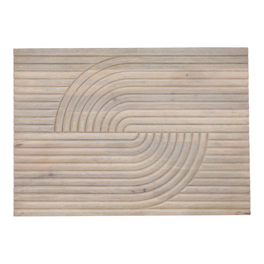 Knott Carved Wood Wall Art White Wash - Image 3