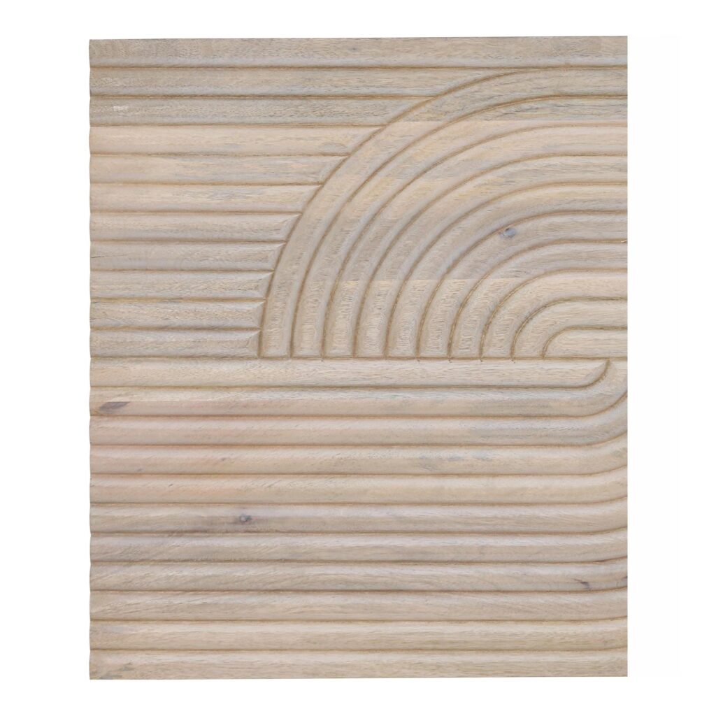 Knott Carved Wood Wall Art White Wash - Image 5