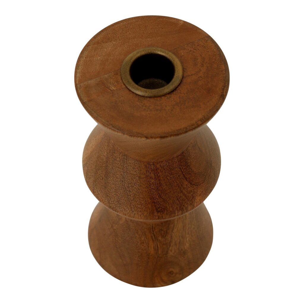 Sequence Small Wooden Candle Holder Brown - Image 2