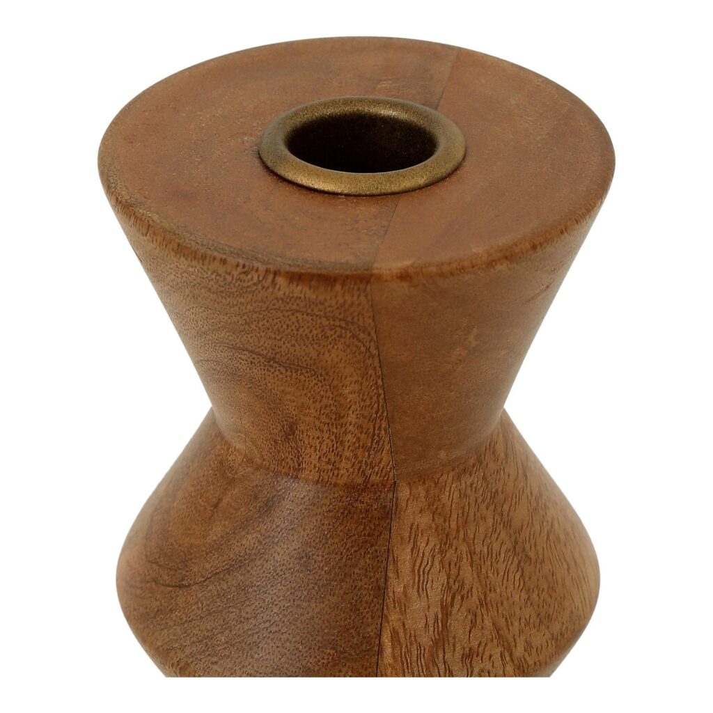 Sequence Small Wooden Candle Holder Brown - Image 3