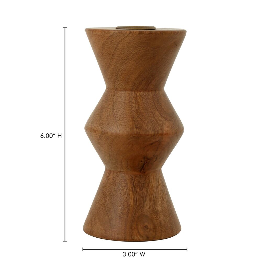 Sequence Small Wooden Candle Holder Brown - Image 6