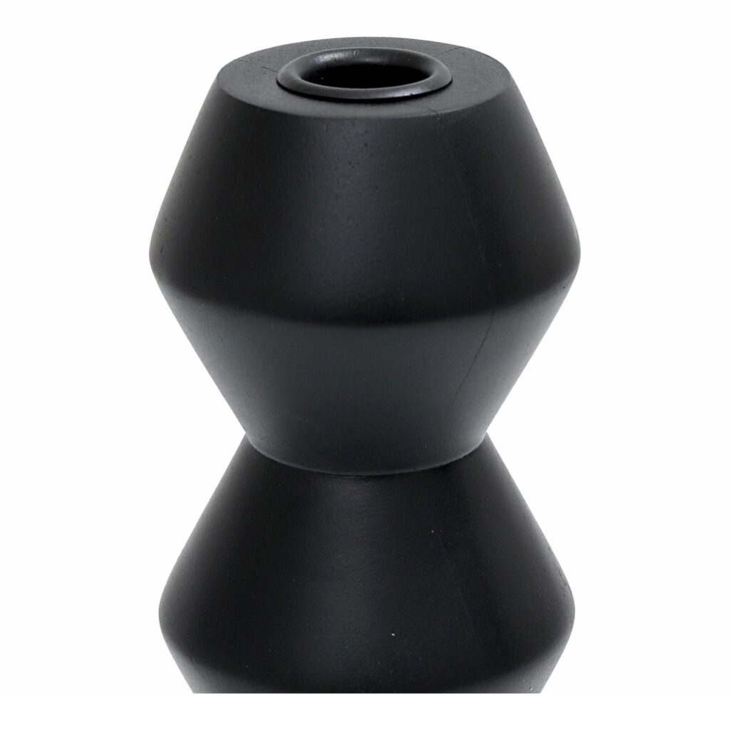 Sequence Large Wooden Candle Holder Black - Image 3