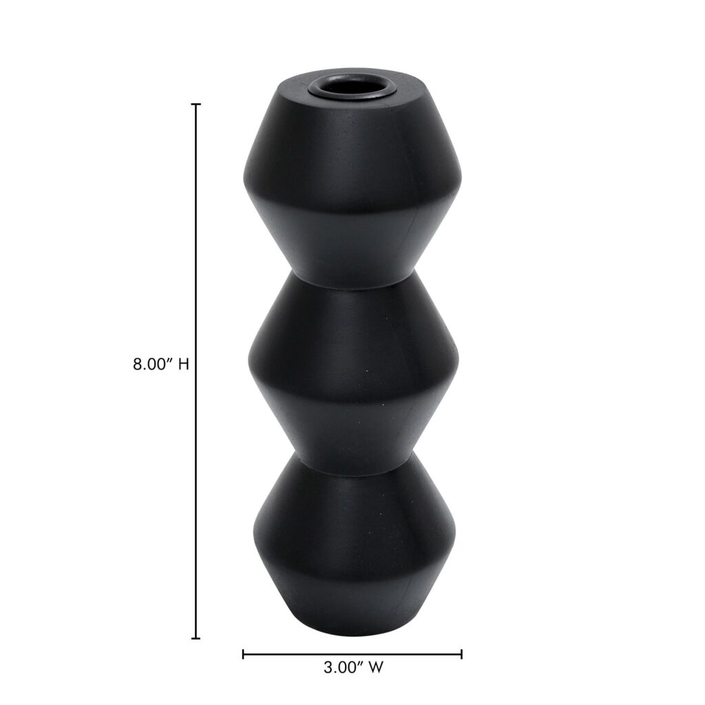 Sequence Large Wooden Candle Holder Black - Image 6