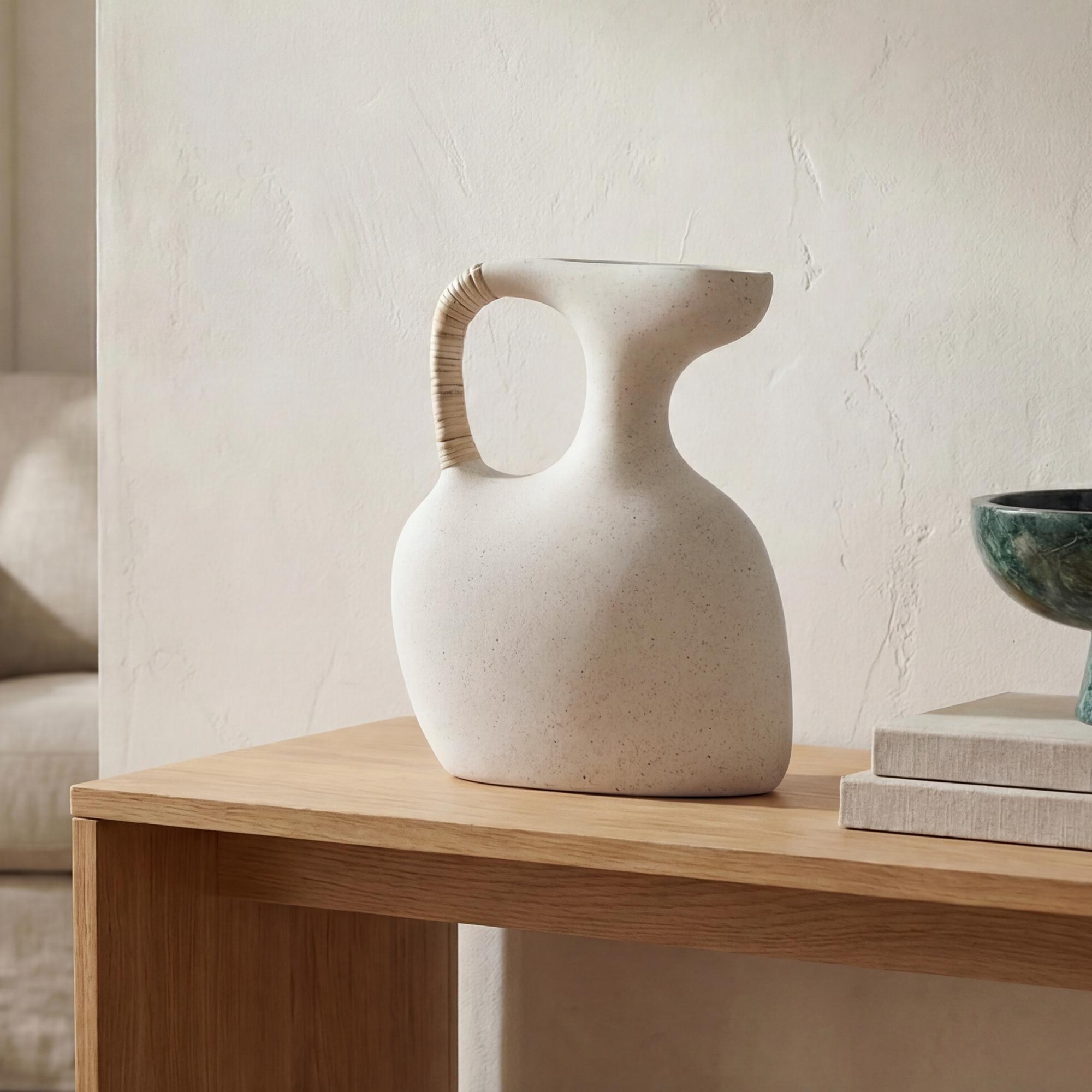 Vila 13In Sculptural Vessel Cream White 2 Vila 13In Sculptural Vessel Cream White - Image 2
