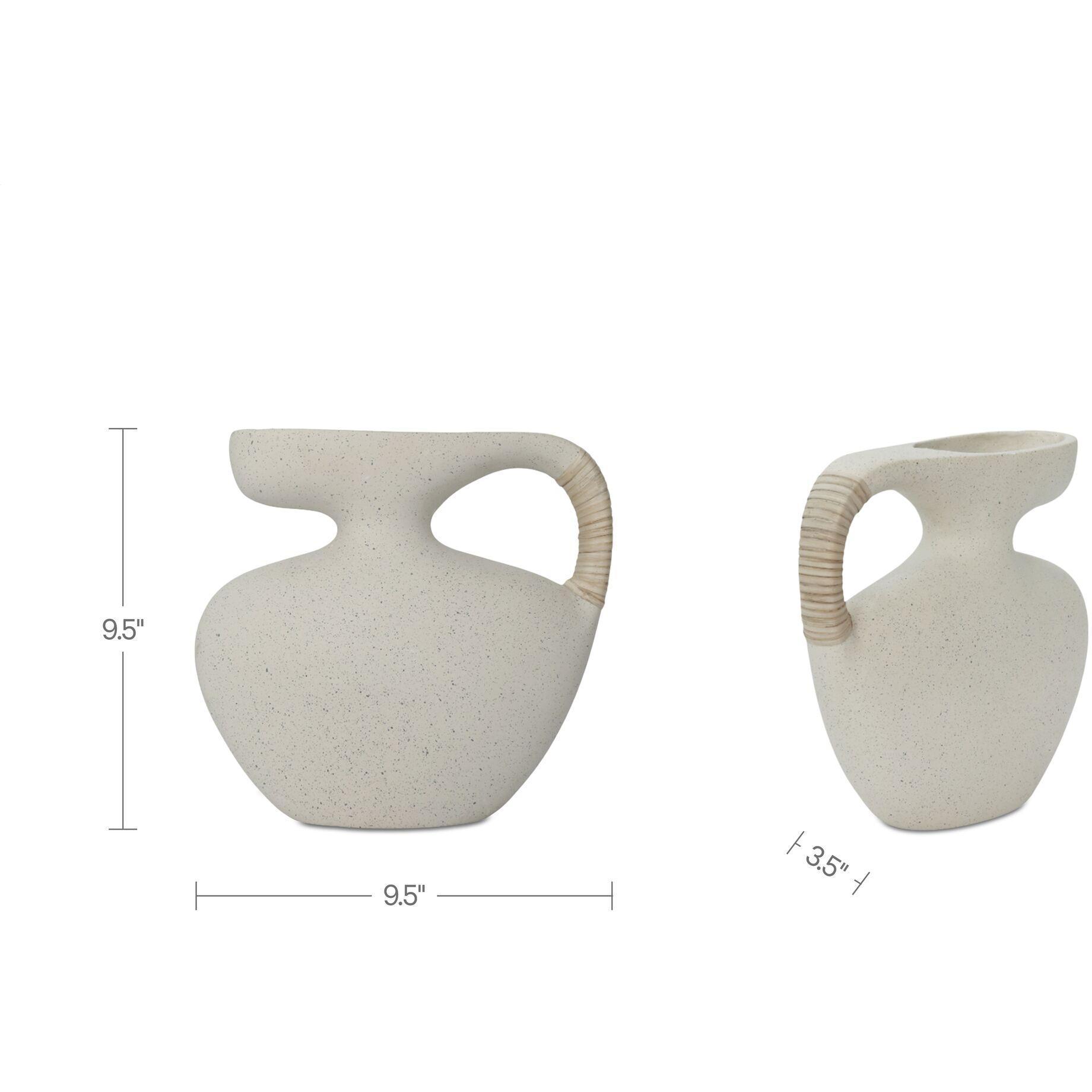 Vila 9.5In Sculptural Vessel Cream White 3 Vila 9.5In Sculptural Vessel Cream White - Image 3