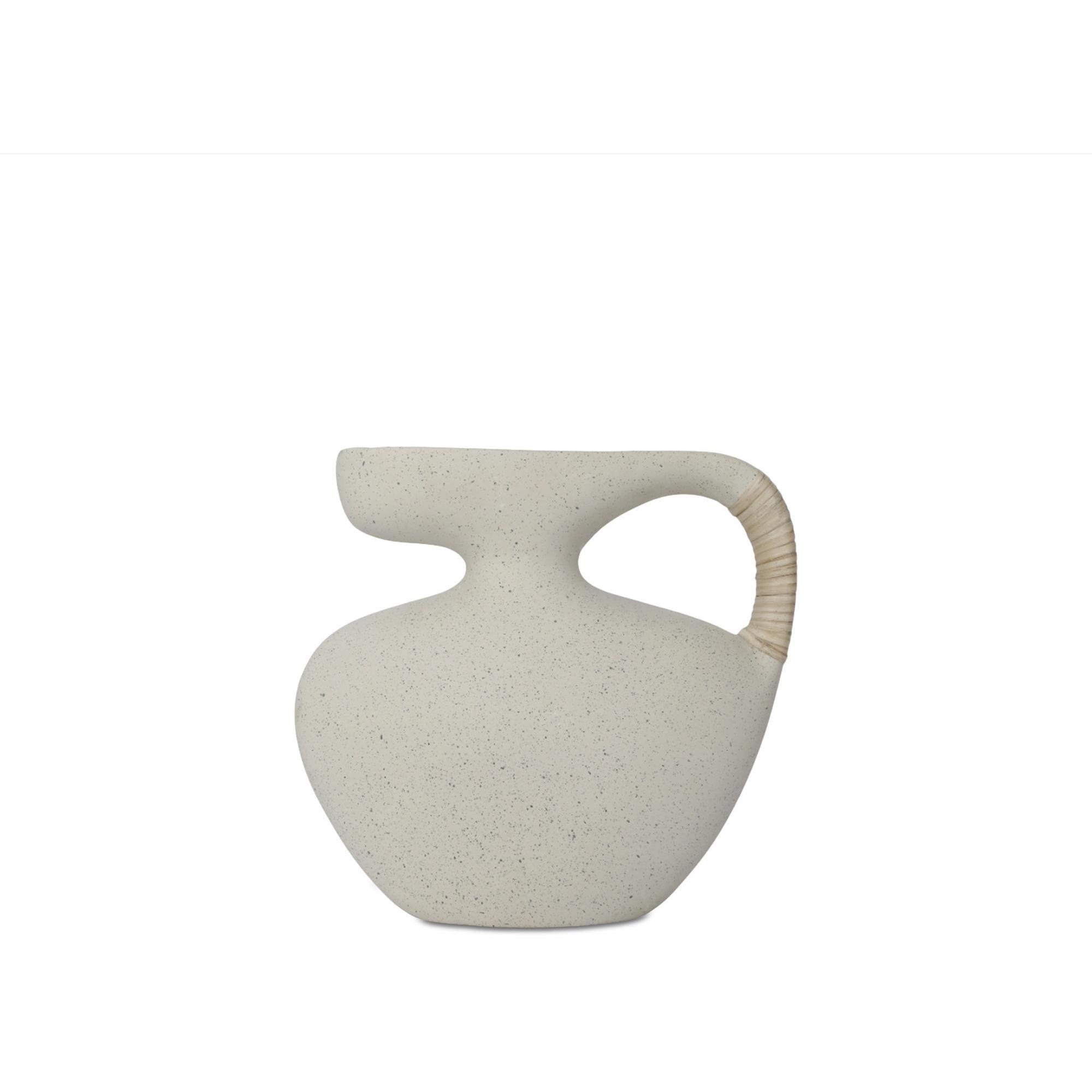 Vila 9.5In Sculptural Vessel Cream White 1 Vila 9.5In Sculptural Vessel Cream White