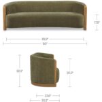 Anya Sofa Olive 5 Anya Sofa Olive EF-1002-16 EF 1002 16 70 dim
