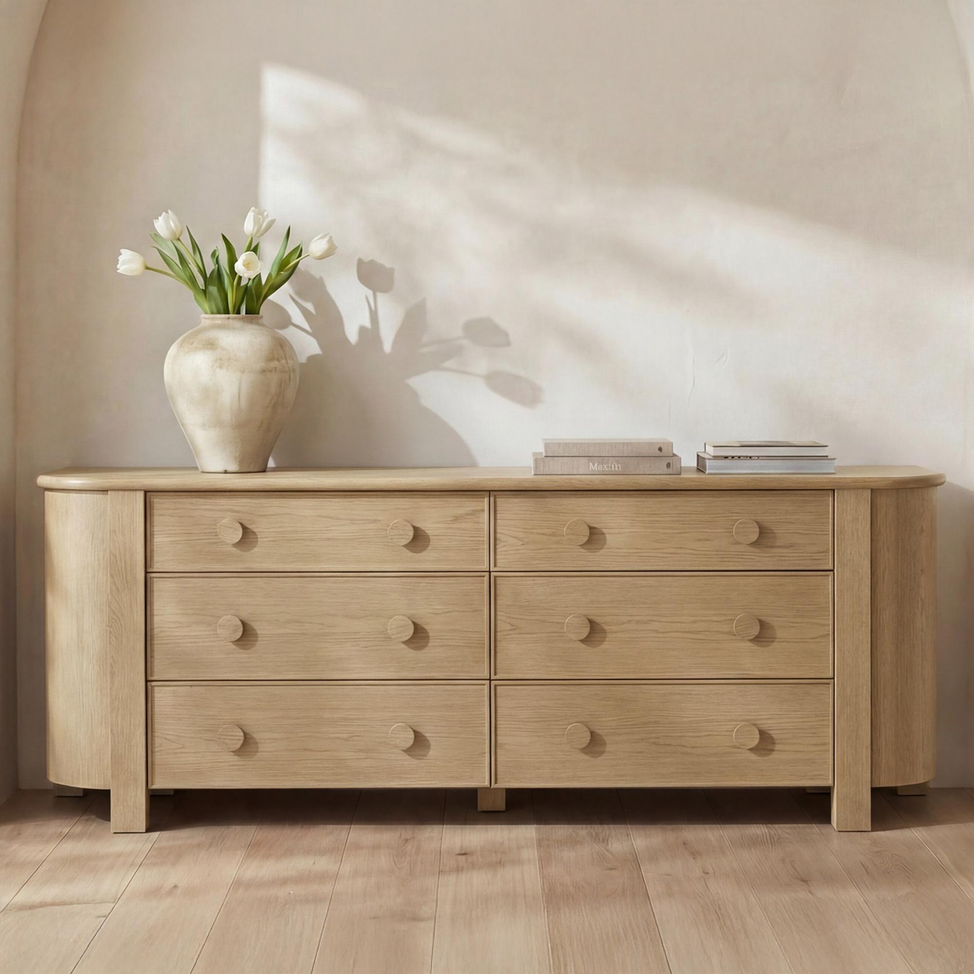Loren 6 Drawer Dresser Natural 2 Loren 6 Drawer Dresser Natural - Image 2