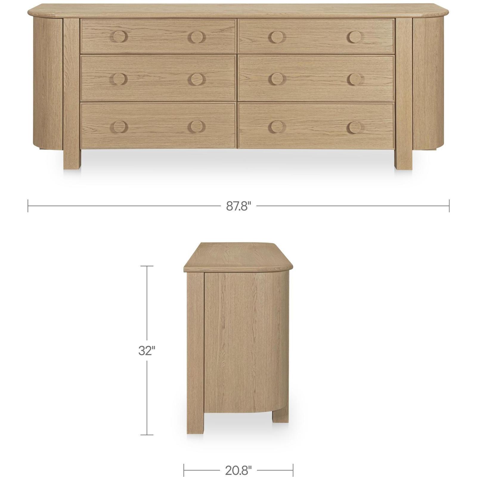 Loren 6 Drawer Dresser Natural 3 Loren 6 Drawer Dresser Natural - Image 3