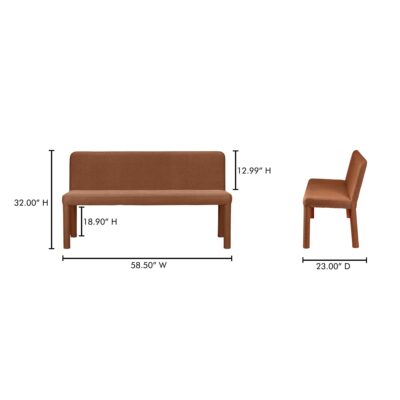 Place Dining Banquette Rust EH-1112-22 EH 1112 22 70