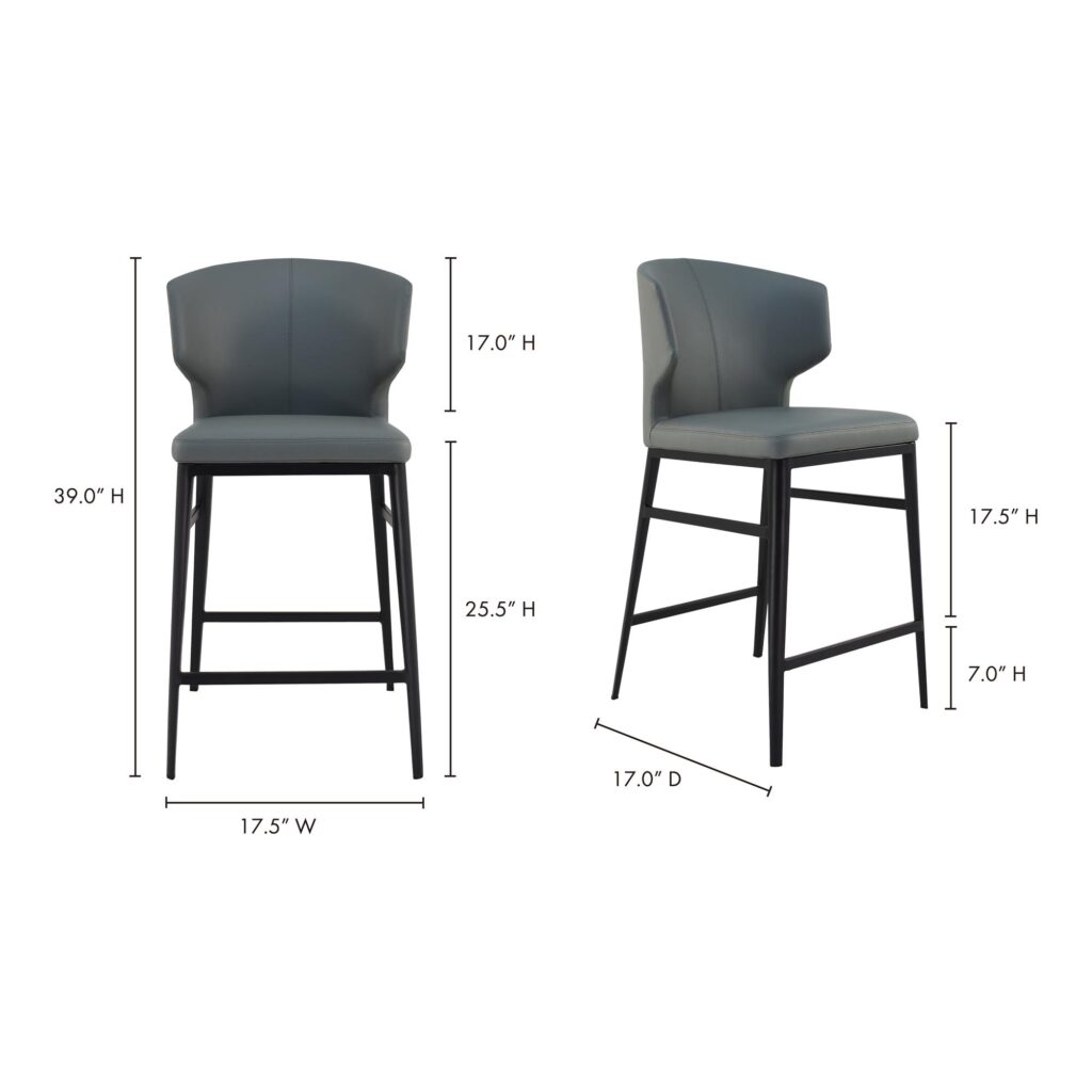 Delaney Counter Stool Grey - Image 4