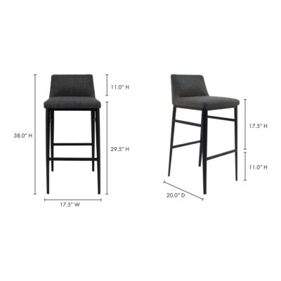 Baron Barstool Charcoal EJ-1032-07 EJ 1032 07 70