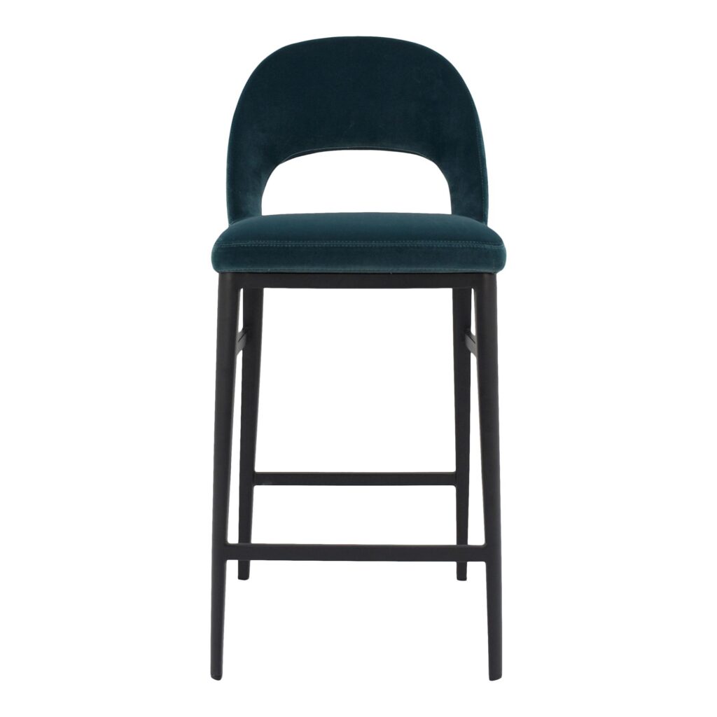 Roger Counter Stool Teal Velvet