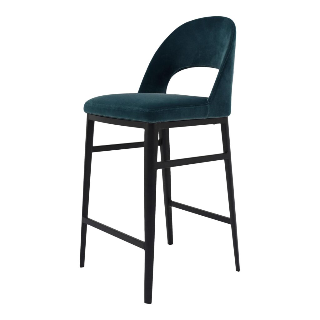 Roger Counter Stool Teal Velvet - Image 2