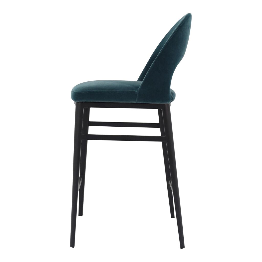 Roger Counter Stool Teal Velvet - Image 3