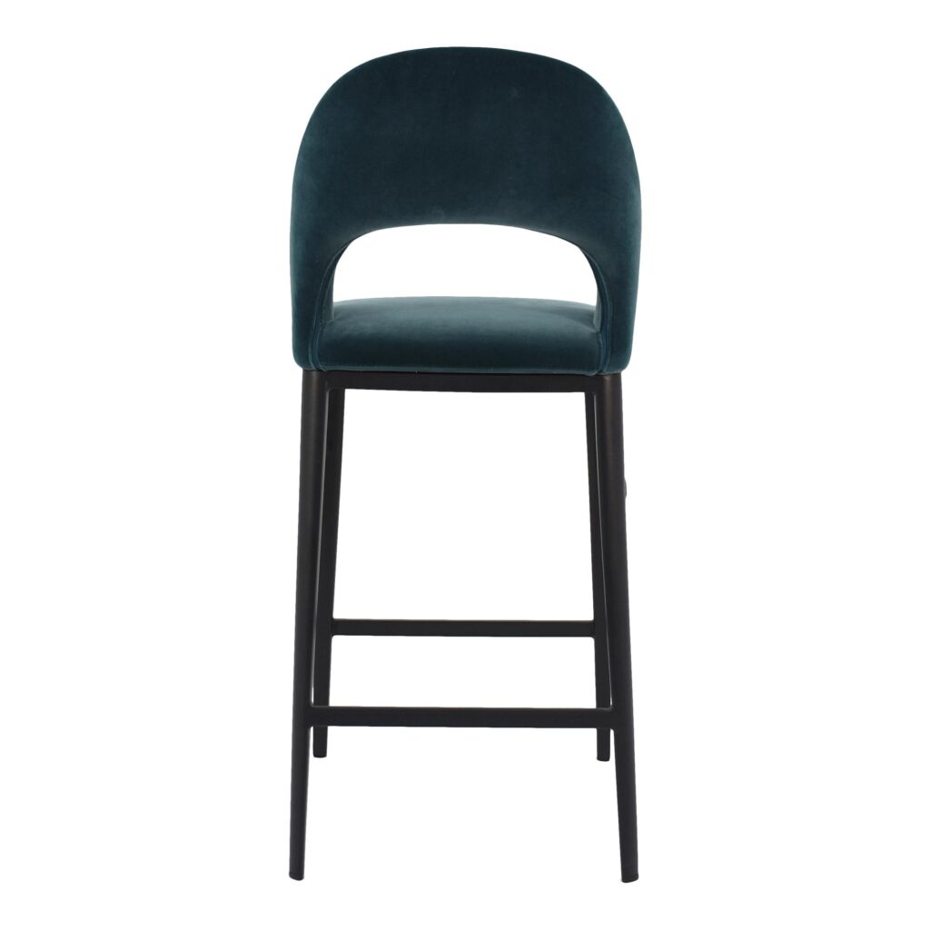 Roger Counter Stool Teal Velvet - Image 4