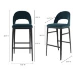 Roger Barstool Teal Velvet 13 Roger Barstool Teal Velvet EJ-1037-36 EJ 1037 36 70