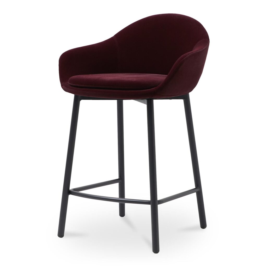 Emily Counter Stool Wine Velvet - Image 2