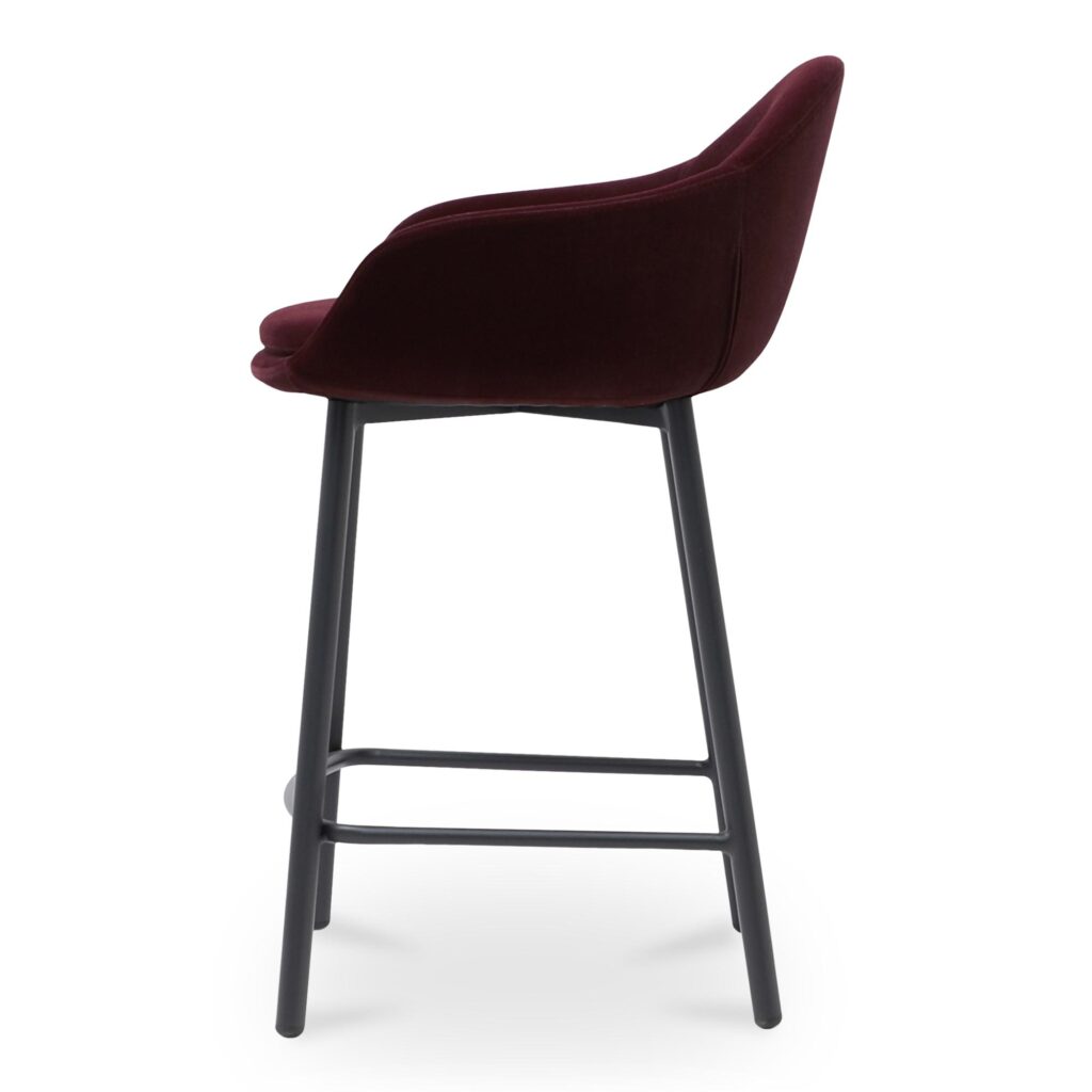 Emily Counter Stool Wine Velvet - Image 3