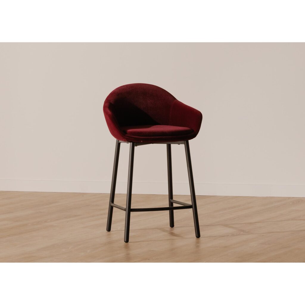 Emily Counter Stool Wine Velvet - Image 8