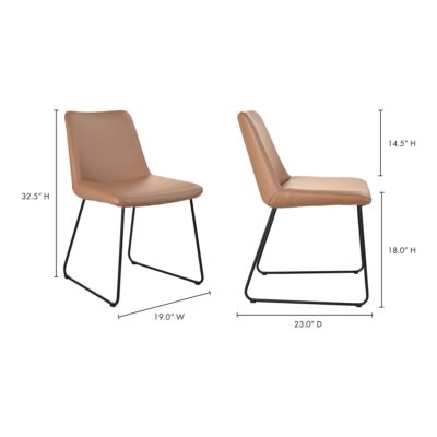 Villa Dining Chair Light Brown-Set Of Two EQ-1010-21 EQ 1010 21 70