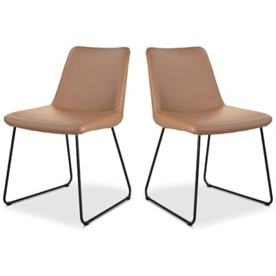 Villa Dining Chair Light Brown-Set Of Two EQ-1010-21 EQ 1010 21 81