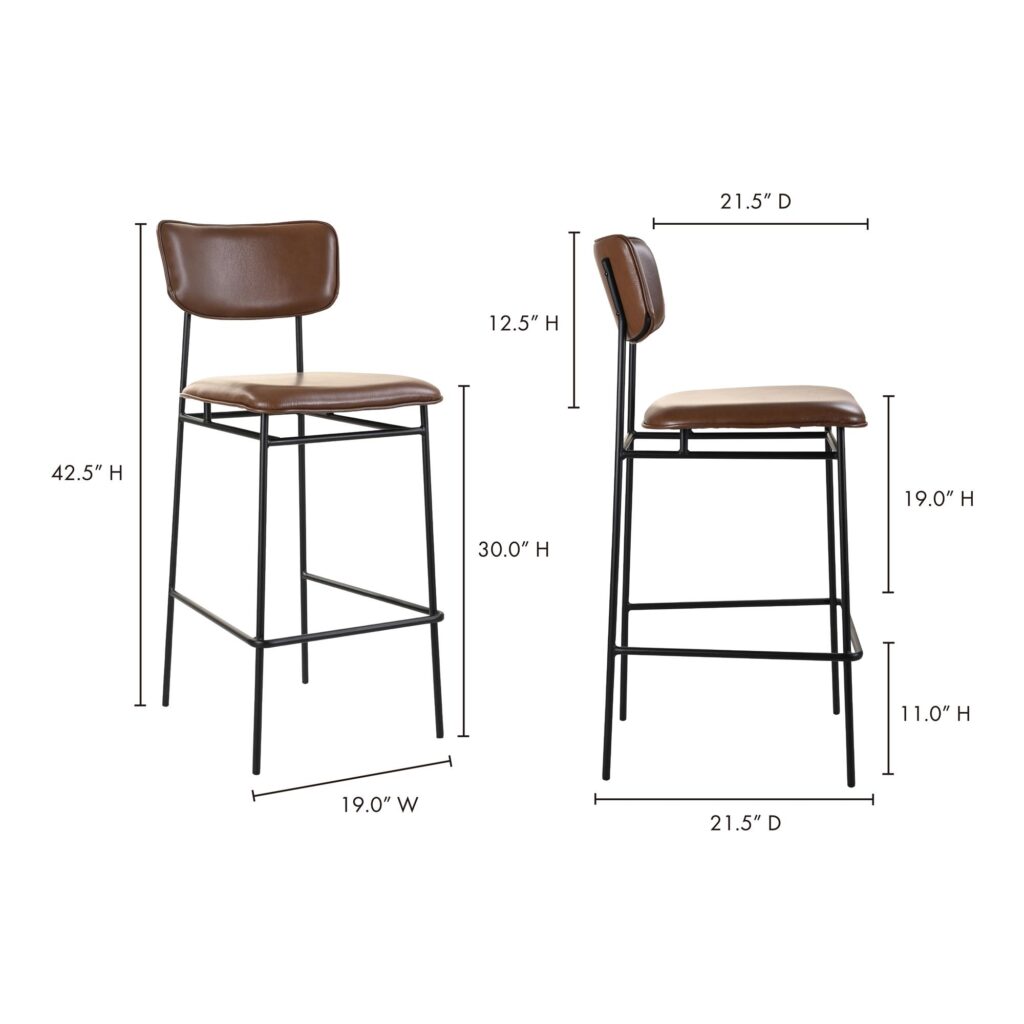 Sailor Bar Stool Dark Brown - Image 7