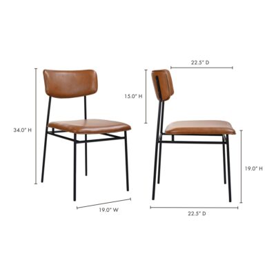 Sailor Dining Chair Brown - Set Of Two EQ-1016-03 EQ 1016 03 70