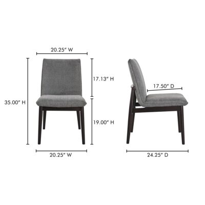 Charlie Dining Chair Dark Grey – Set Of Two EQ-1023-25 EQ 1023 25 70