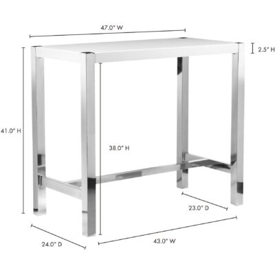 Riva Bar Table White ER-1080-18-0 ER 1080 18 70