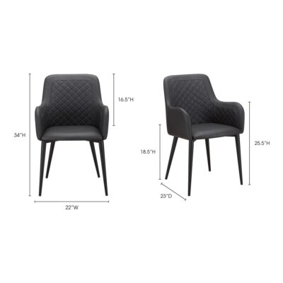 Cantata Dining Chair Black (Set of 2) ER-2040-02 ER 2040 02 70