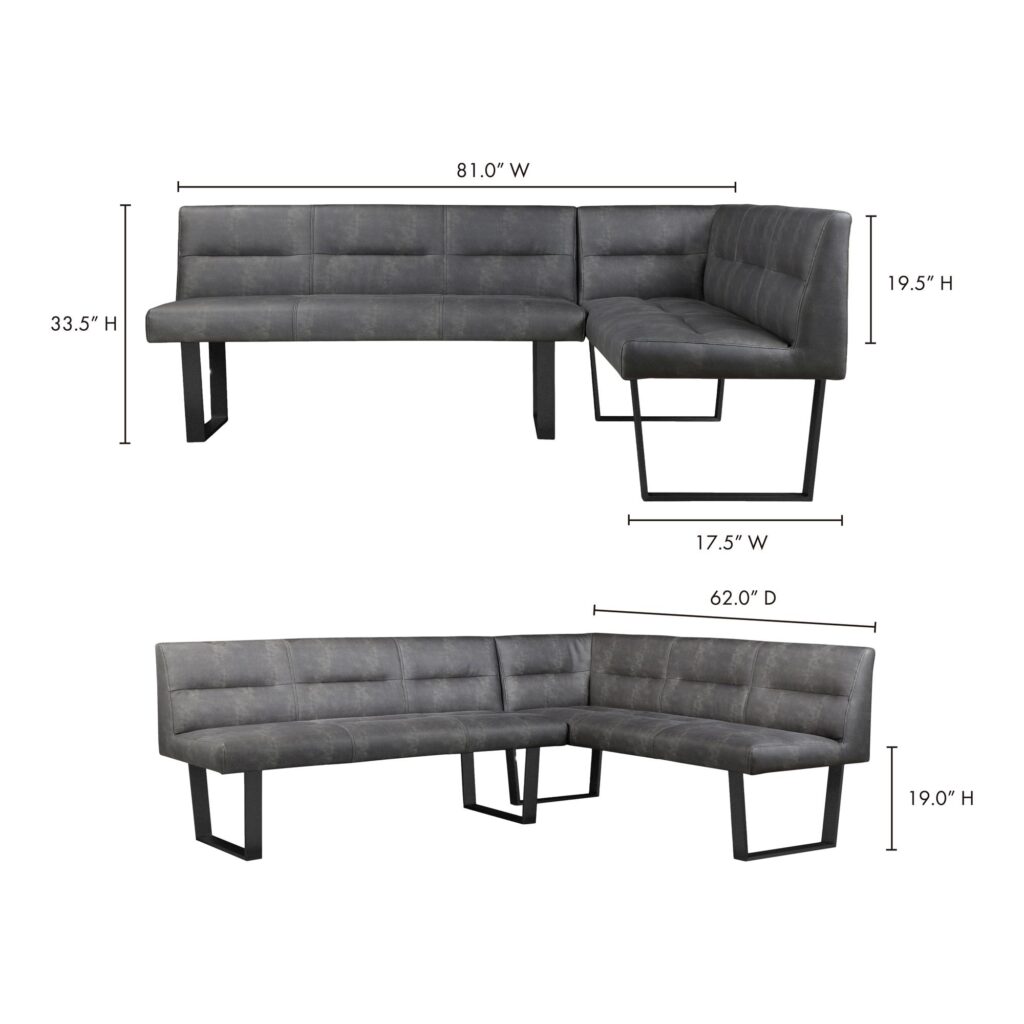 Hanlon Corner Bench Dark Grey - Image 6