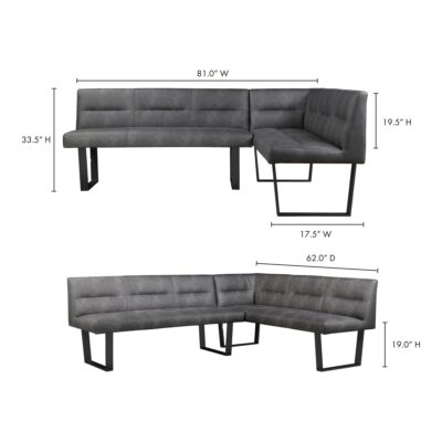 Hanlon Corner Bench Dark Grey ER-2066-25-0 ER 2066 25 70