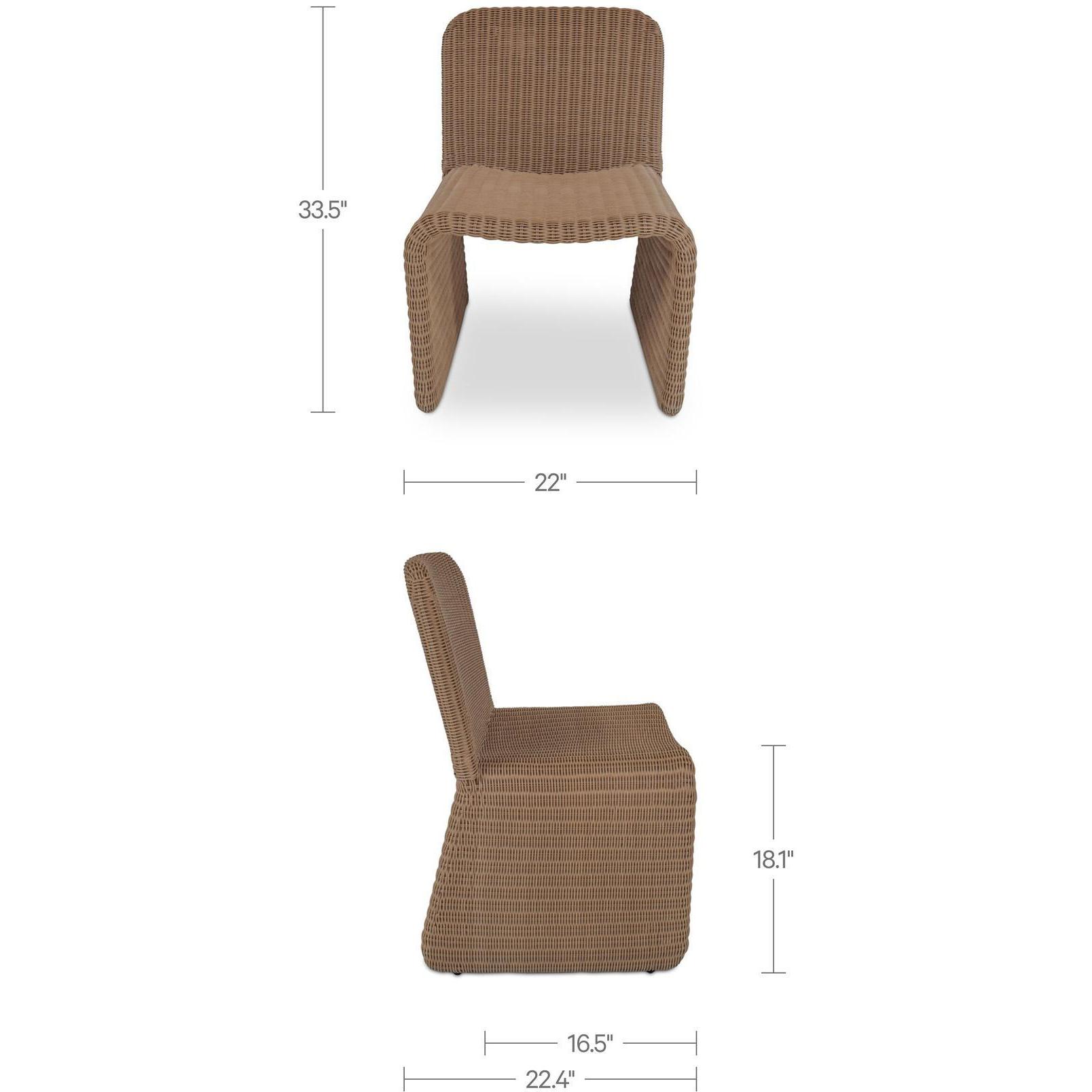 Ella Outdoor Dining Chair Natural-Set of Two 3 Ella Outdoor Dining Chair Natural-Set of Two - Image 3